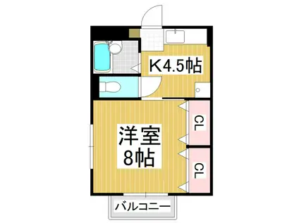 CENT(1K/1階)の間取り写真