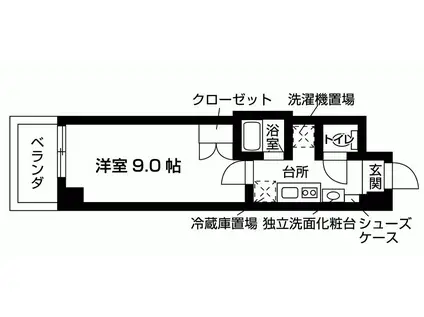 LUCERE31(1K/3階)の間取り写真