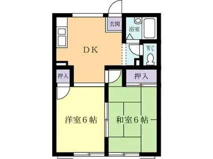 メゾン・アン(2DK/1階)の間取り写真