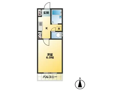 都営三田線 新板橋駅 徒歩4分 3階建 築27年(1K/3階)の間取り写真