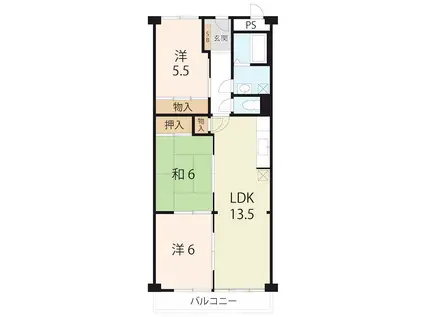 シャルマンコーポ草津(3LDK/9階)の間取り写真