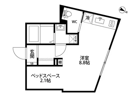 オークレスト下目黒(1LDK/3階)の間取り写真