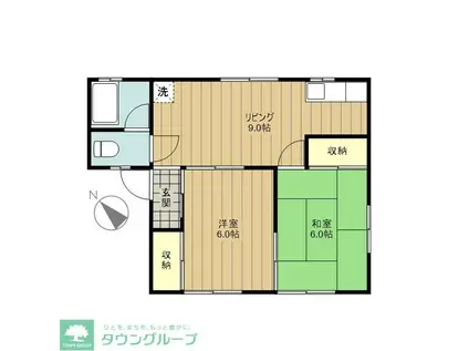 マロンハイツA(2LDK/1階)の間取り写真