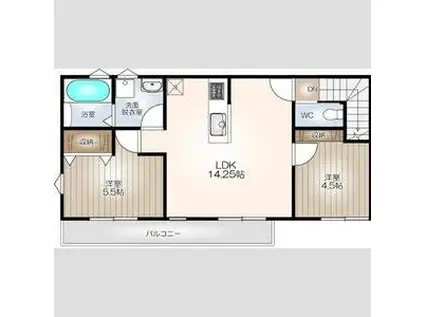 リーブルファイン竹鼻(2LDK/2階)の間取り写真