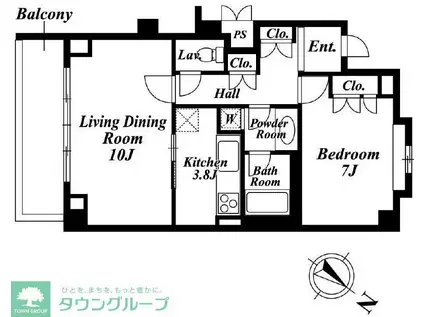 ガーデン渋谷氷川(1LDK/3階)の間取り写真