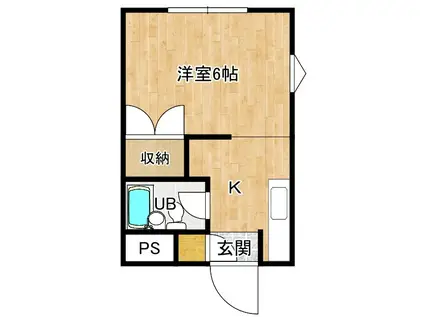 やよいハイツ(1K/1階)の間取り写真