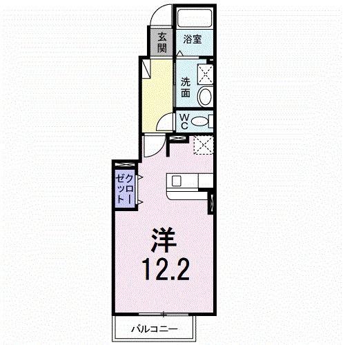 カルム サンリットA I(ワンルーム/1階)の間取り写真