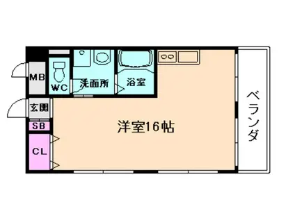 サンルール玉川(ワンルーム/3階)の間取り写真