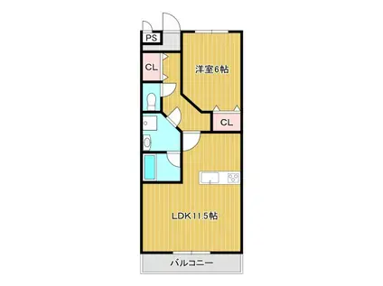 フランシーズ(1LDK/1階)の間取り写真