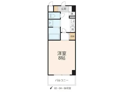 グレースフル18(1K/3階)の間取り写真