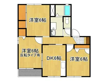 アネスタ21 B(3DK/1階)の間取り写真