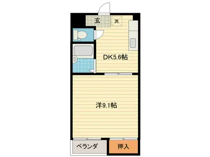 ウインク(1DK/1階)の間取り写真
