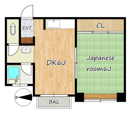 栗田マンション(1DK/4階)の間取り写真