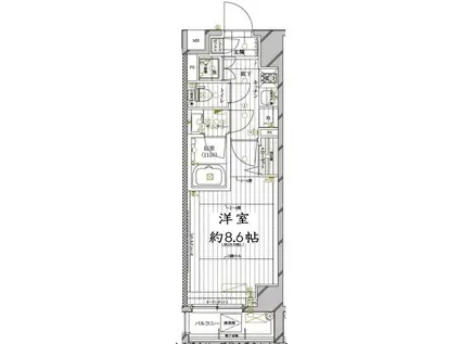 レガリス高円寺II(1K/4階)の間取り写真
