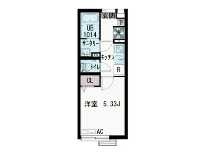IXO 光(1K/3階)の間取り写真