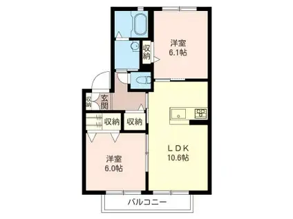 アコーレン(2LDK/1階)の間取り写真