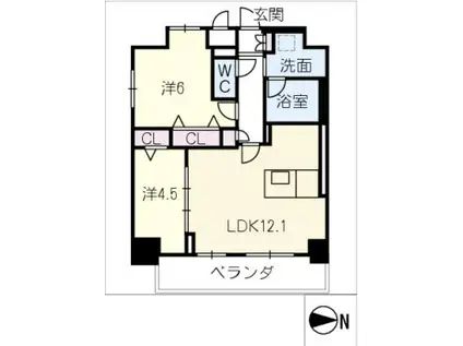 ピノ・アガタ岐阜駅前(2LDK/11階)の間取り写真