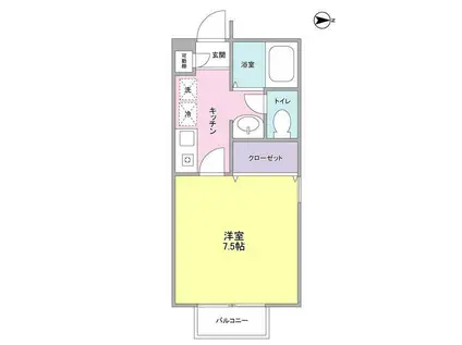 カーサ寿(1K/2階)の間取り写真