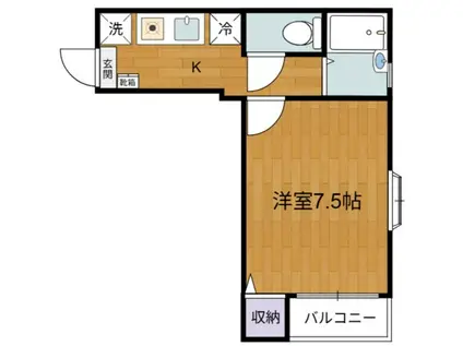 アゼリアKーII(1K/2階)の間取り写真