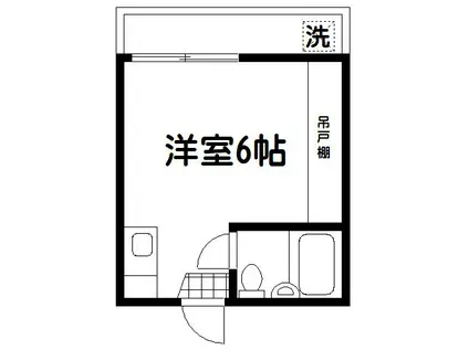 ホワイトハイム(ワンルーム/2階)の間取り写真