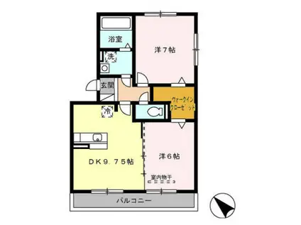 K.I.ハイツ(2DK/2階)の間取り写真