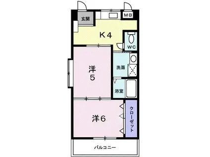 サニープレイス(2K/1階)の間取り写真