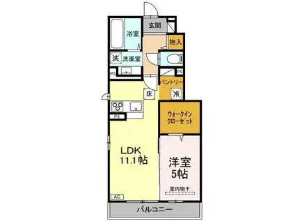 D-ROOMルポ(1LDK/1階)の間取り写真