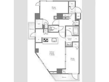 AXAS IARETH西大島(2LDK/4階)の間取り写真