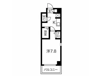 ソレーユ松原(1K/3階)の間取り写真