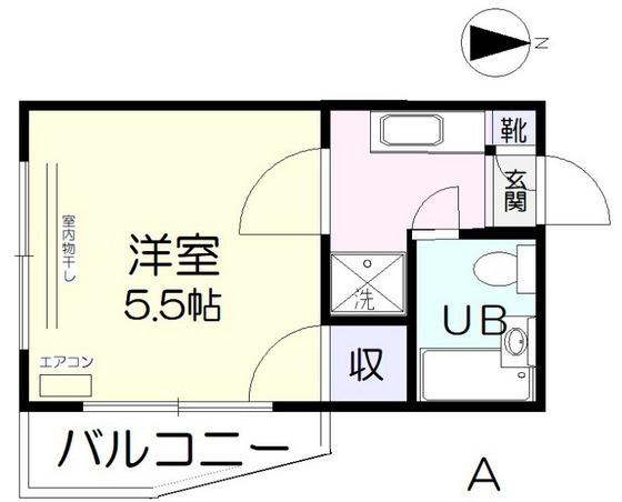 RURU伊島(1K/3階)の間取り写真