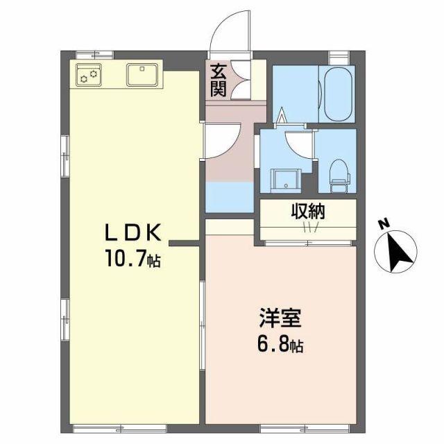 フローラルアベニューA(1LDK/1階)の間取り写真
