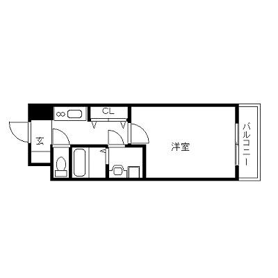 エイペックス内本町(1K/12階)の間取り写真