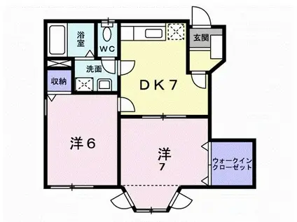 エントピア・ハイム A(2DK/1階)の間取り写真