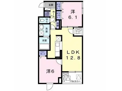 レシデンシア SK(2LDK/4階)の間取り写真