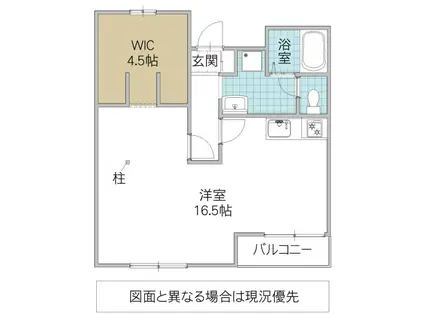 牛久シトーハイツ(ワンルーム/1階)の間取り写真