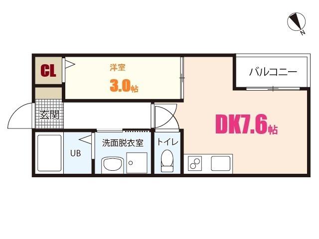 RELACION長束I(1DK/1階)の間取り写真