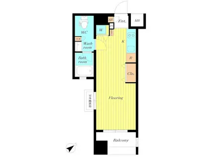 パレステュディオDOLCE本駒込(1K/12階)の間取り写真