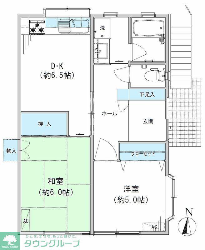コーポ大野(1DK/1階)の間取り写真