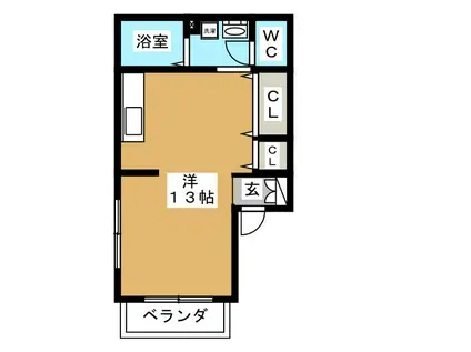 ボナール S(ワンルーム/2階)の間取り写真