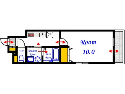 スリジエ南千田(1K/3階)の間取り写真