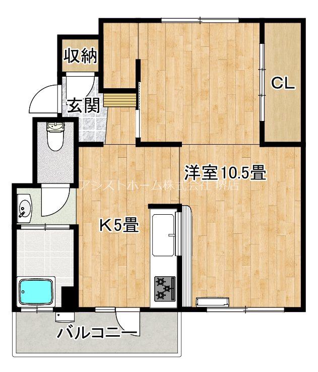 グリーンハイム堺 2棟(1K/4階)の間取り写真