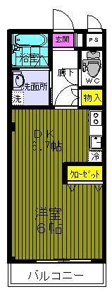 ヱミエール(1DK/2階)の間取り写真
