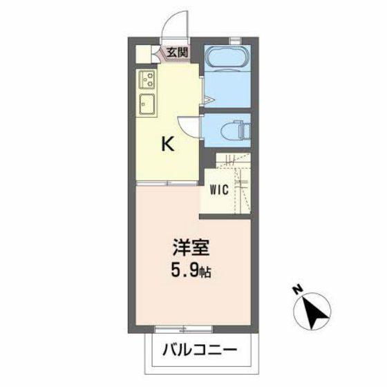 フレグランスY(1K/1階)の間取り写真
