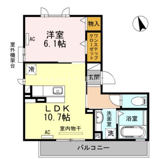 LA BELLEZZA A棟(1LDK/3階)の間取り写真
