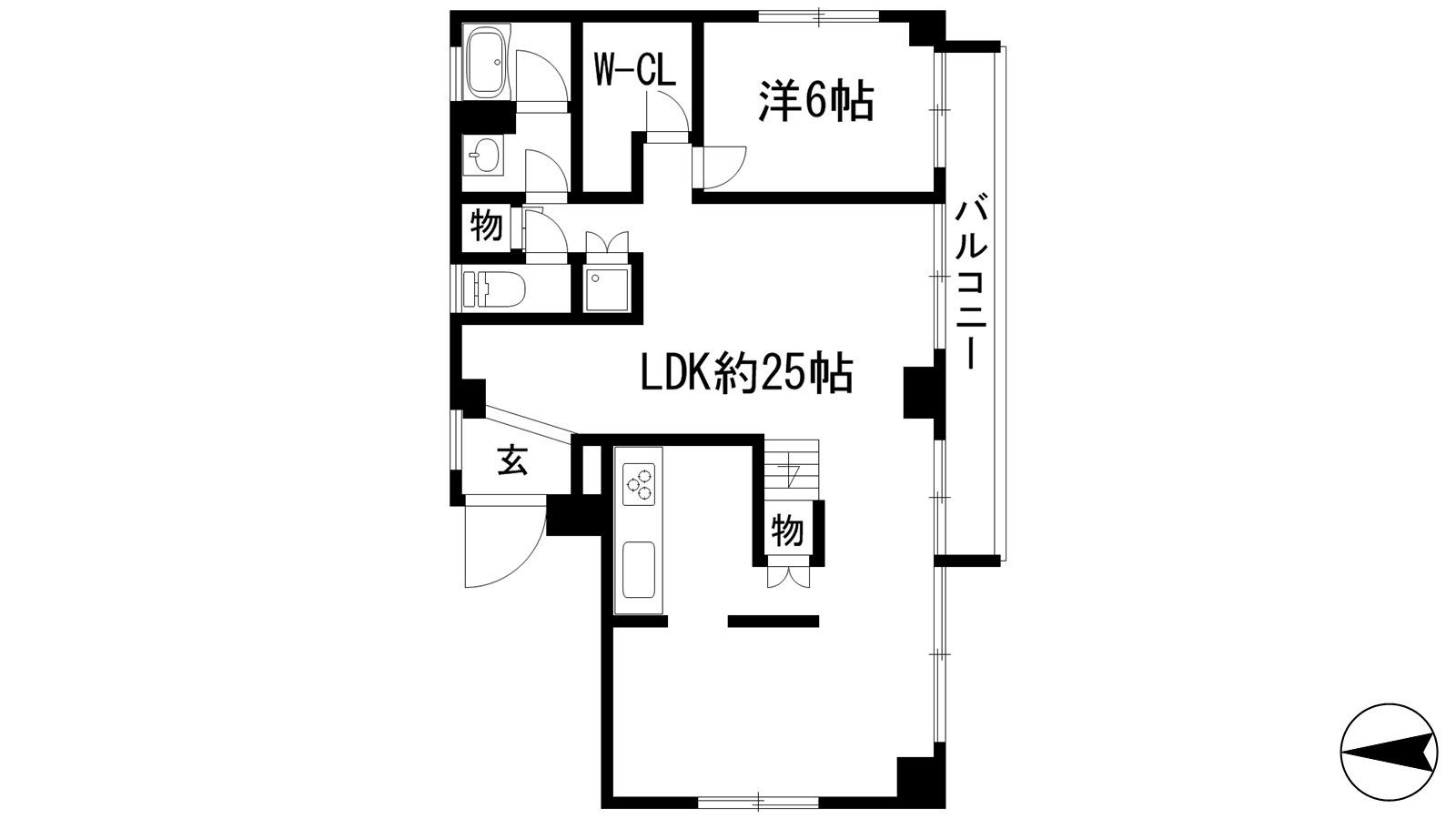 アメイズライフ宝塚(1SLDK/3階)の間取り写真