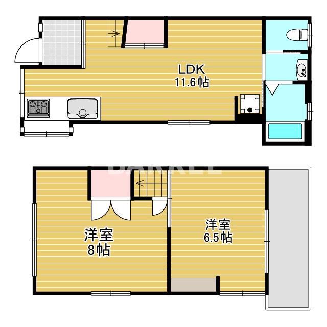 池田市豊島北テラス1 15 25テラス(2LDK/1階)の間取り写真