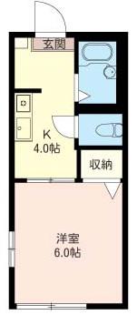 サンリーブ津久井(1K/2階)の間取り写真
