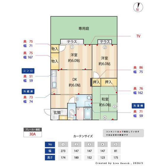 パルデンス春日公園(3DK/1階)の間取り写真