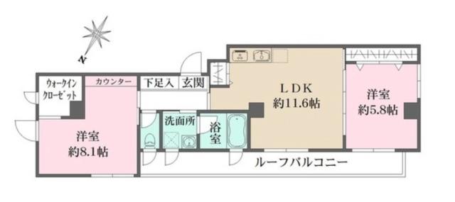 東京メトロ千代田線 代々木上原駅 徒歩7分 3階建 築6年(2LDK/3階)の間取り写真