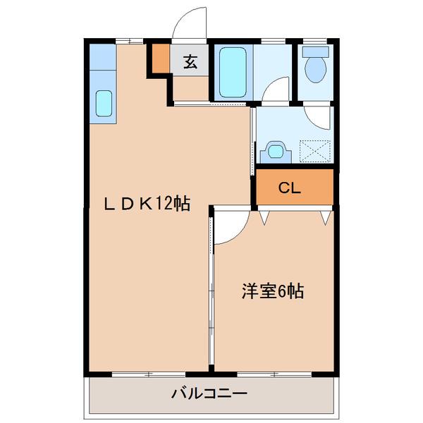 JHRIII(1LDK/3階)の間取り写真